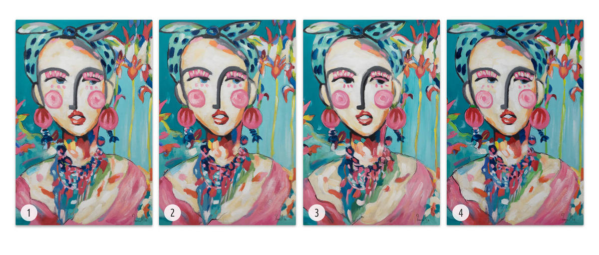 ACRYLBILD HANDGEMALT 60/90 cm - Blau/Pink, Holz/Textil (1.3/90cm) - KUNSTLOFT