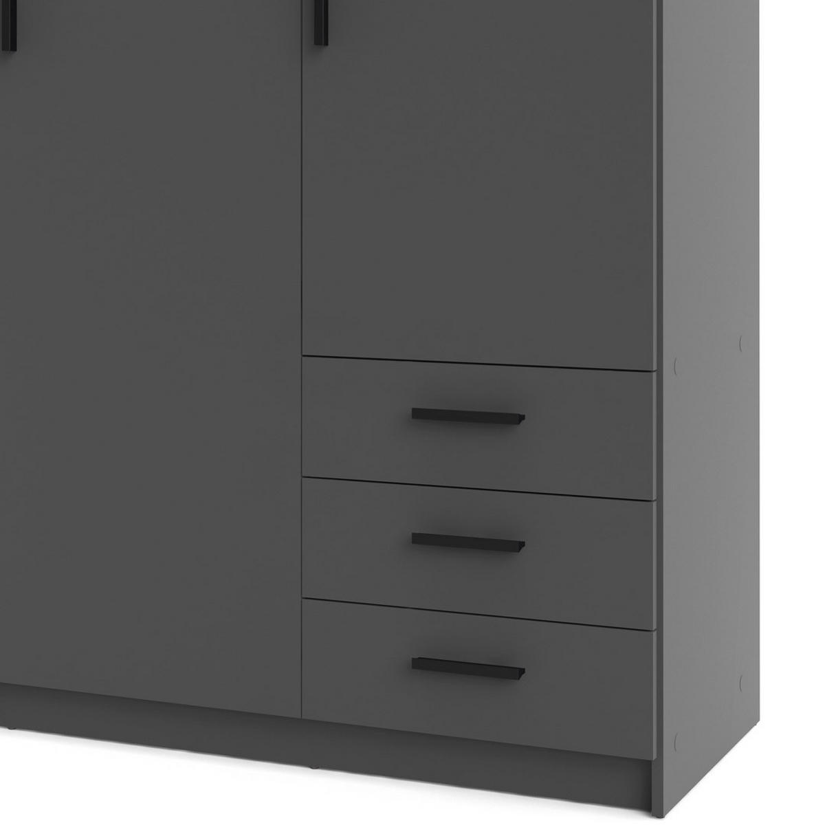 KLEIDERSCHRANK Grau - Grau, Holzwerkstoff (147/201/50cm) - ebuy24