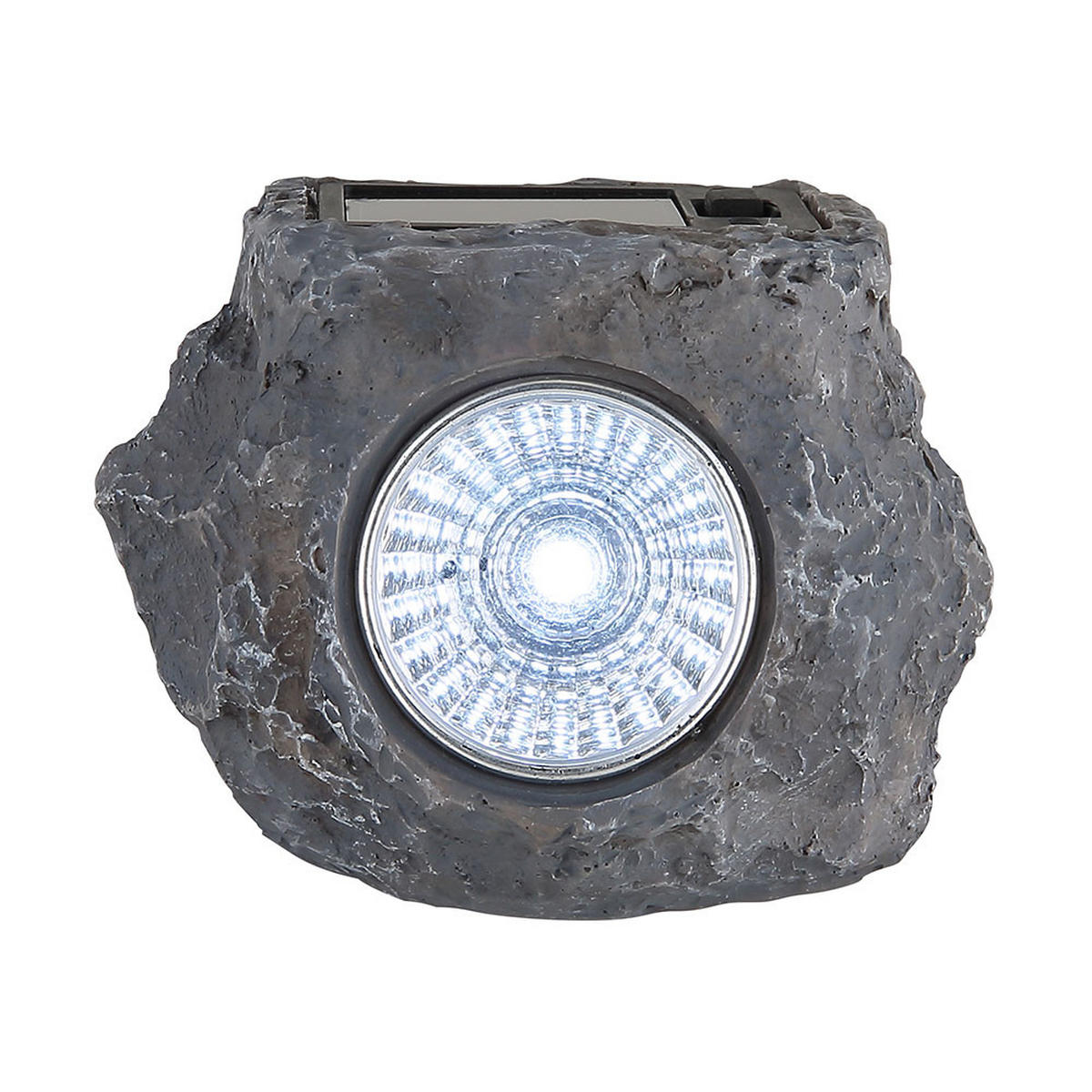 LED SOLARLEUCHTE Stein Grau - Schwarz, Glas (17/17/25cm) - Globo Lighting