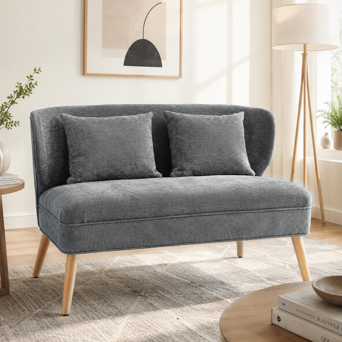 2-SITZER Sofa Grau 117.0/65.0/78.5 cm - Grau, Textil (65/78.5/117cm)