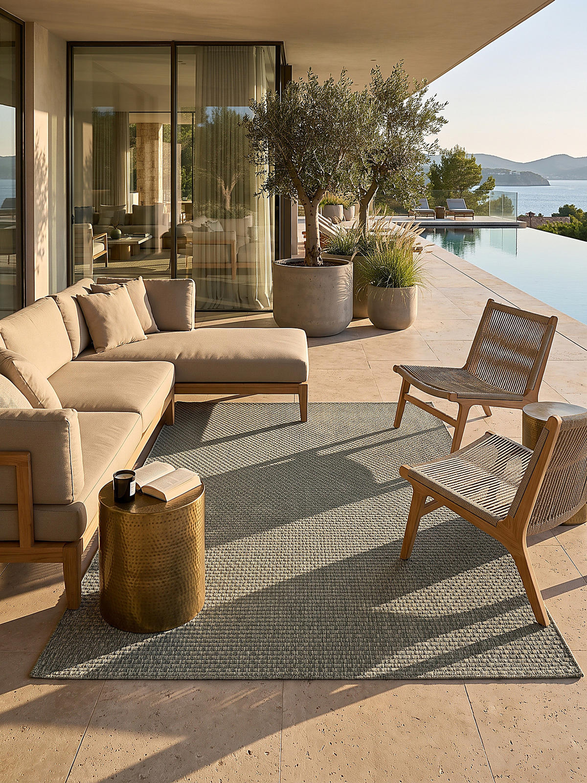 FLACHWEBTEPPICH Uni BROYE Polypropylen Grün 160 x 230 cm - Grün, Textil (160/230cm) - KADIMA DESIGN