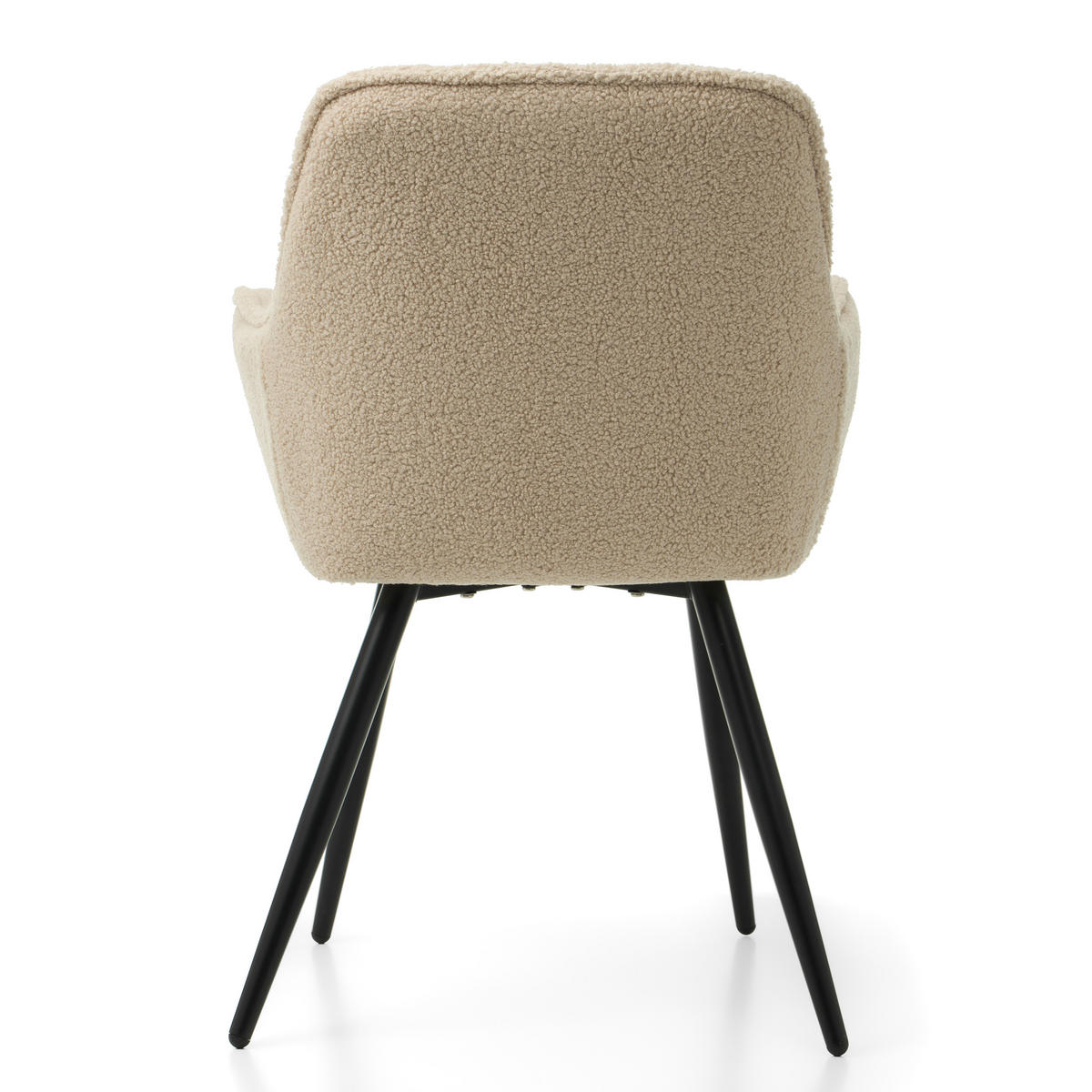 STUHL SIENA gepolstert mit Steppung - boucle beige - Beige/Schwarz, Textil/Metall (58/87/61cm) - NEW HOME