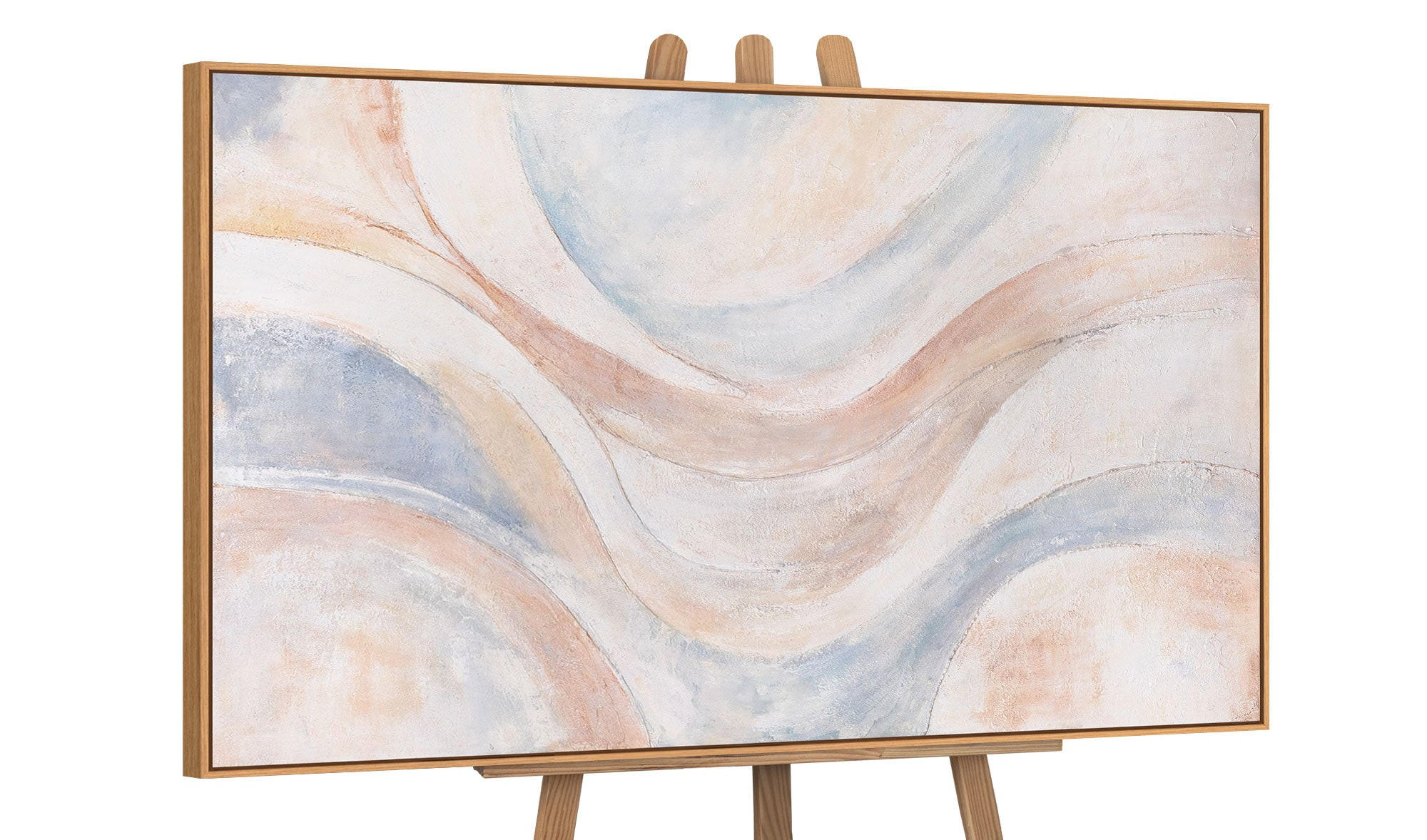 GEMÄLDE Windlinien Schattenfugenrahmen Eichefarben 140x100 cm - Eichefarben, Holz (140/100cm) - YS-art gallery