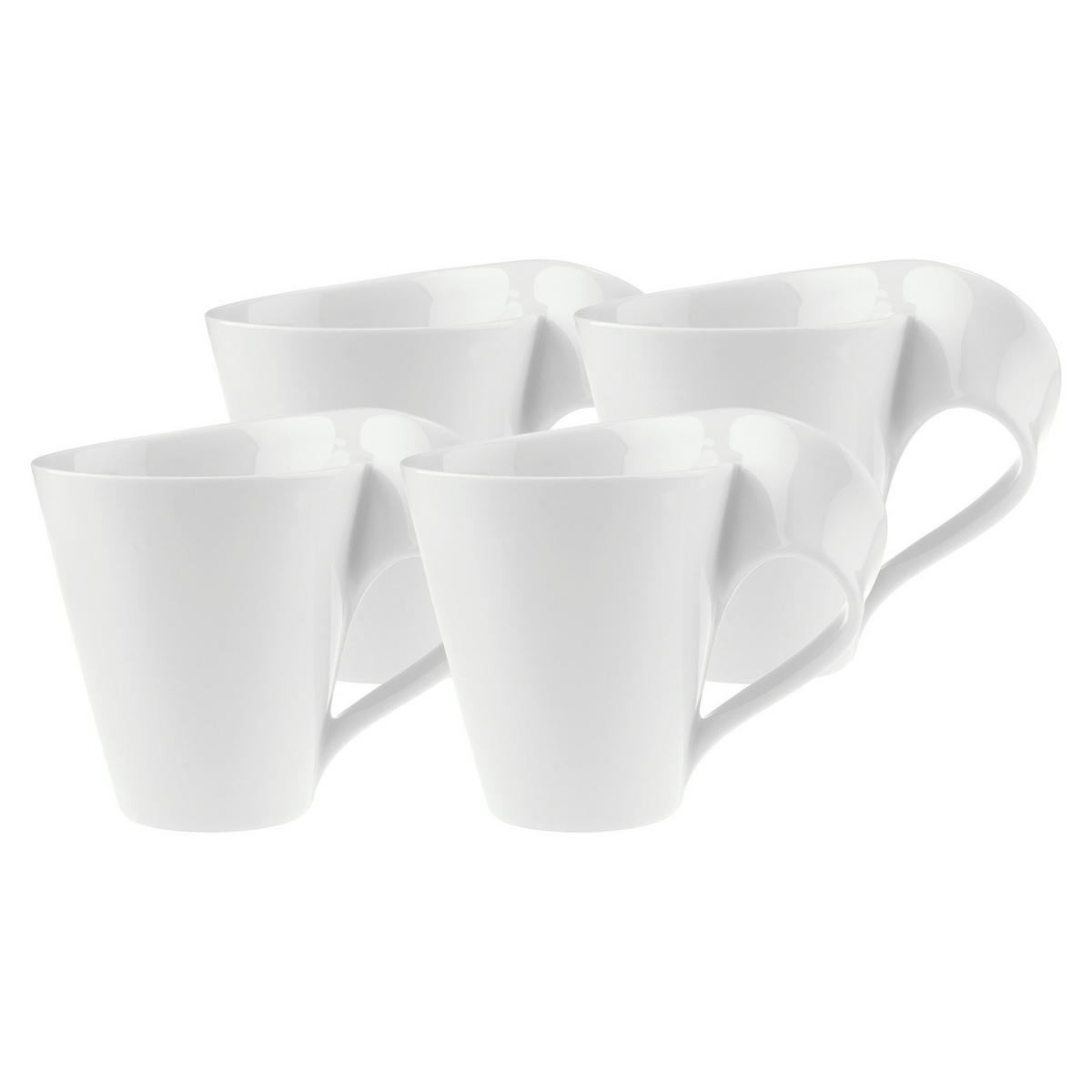 BECHER MIT HENKEL NewWave weiß 300 ml 4er Set - Weiß, Keramik (0.3L) - Villeroy & Boch