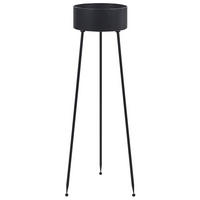 PFLANZENSTÄNDER Metall schwarz 88 cm Leika - Schwarz, Metall (88cm) - Beliani