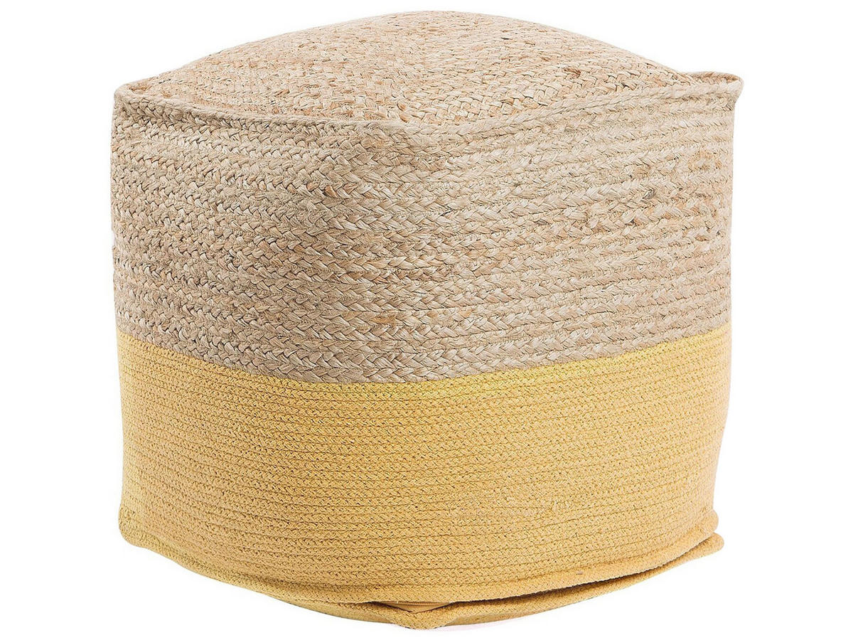 POUF Kirama 44/44/44 cm - Beige, Naturmaterialen (44/44/44cm) - Beliani