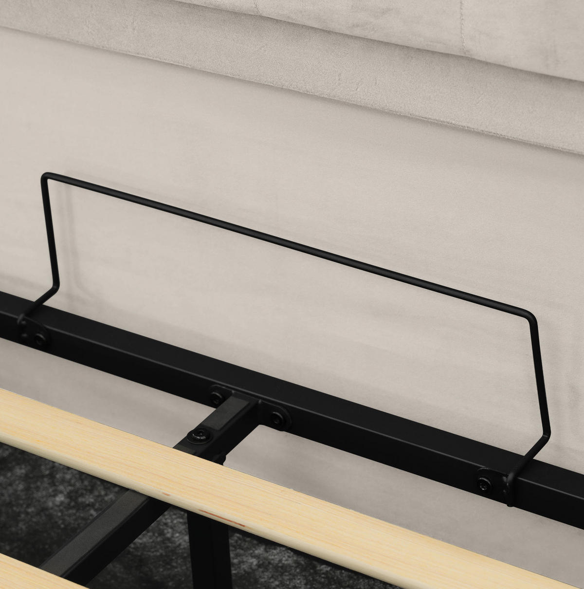 POLSTERBETT mit LED und Stauraum 160x200 cm Samt Beige - Beige, Metall (160/200cm) - Meubliv