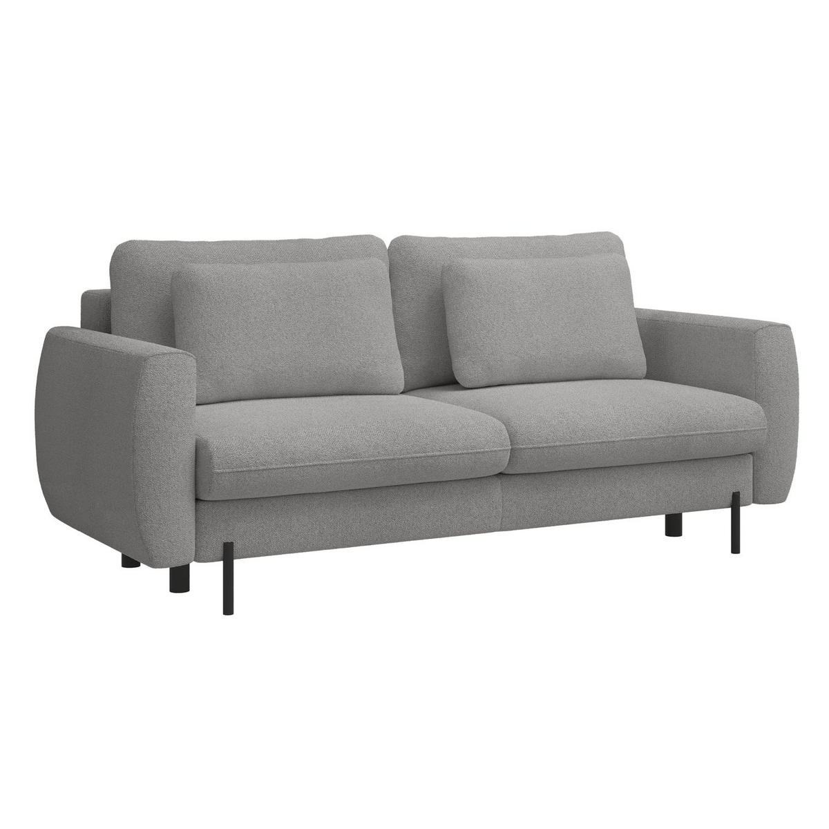 SOFA Rane Grau mit Schlaffunktion - Schwarz/Grau, Textil/Metall (236/90/102cm) - Selsey