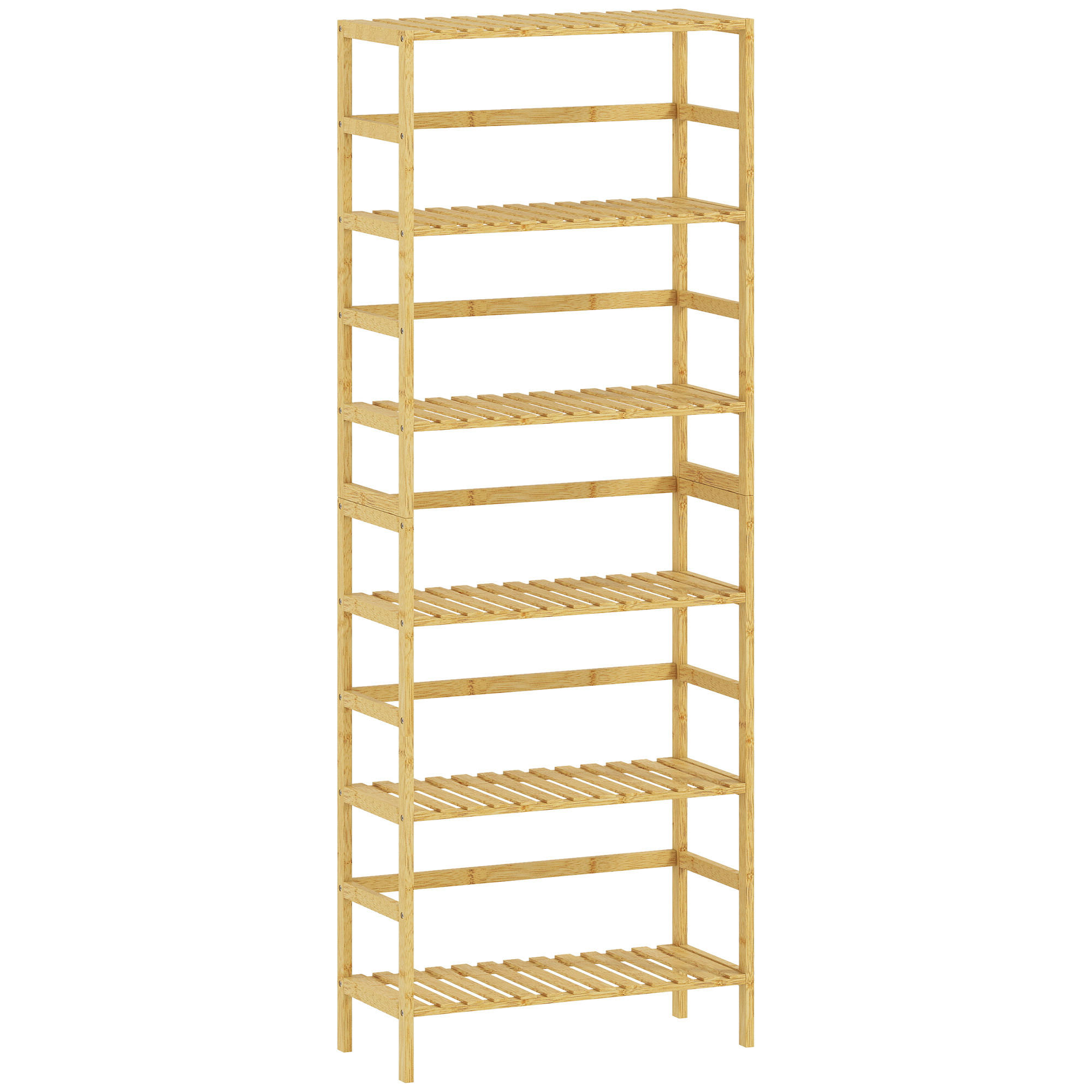 STANDREGAL Bambus Naturholz - Naturfarben, Holz/Bambusholz (26/161/60cm) - HOMCOM