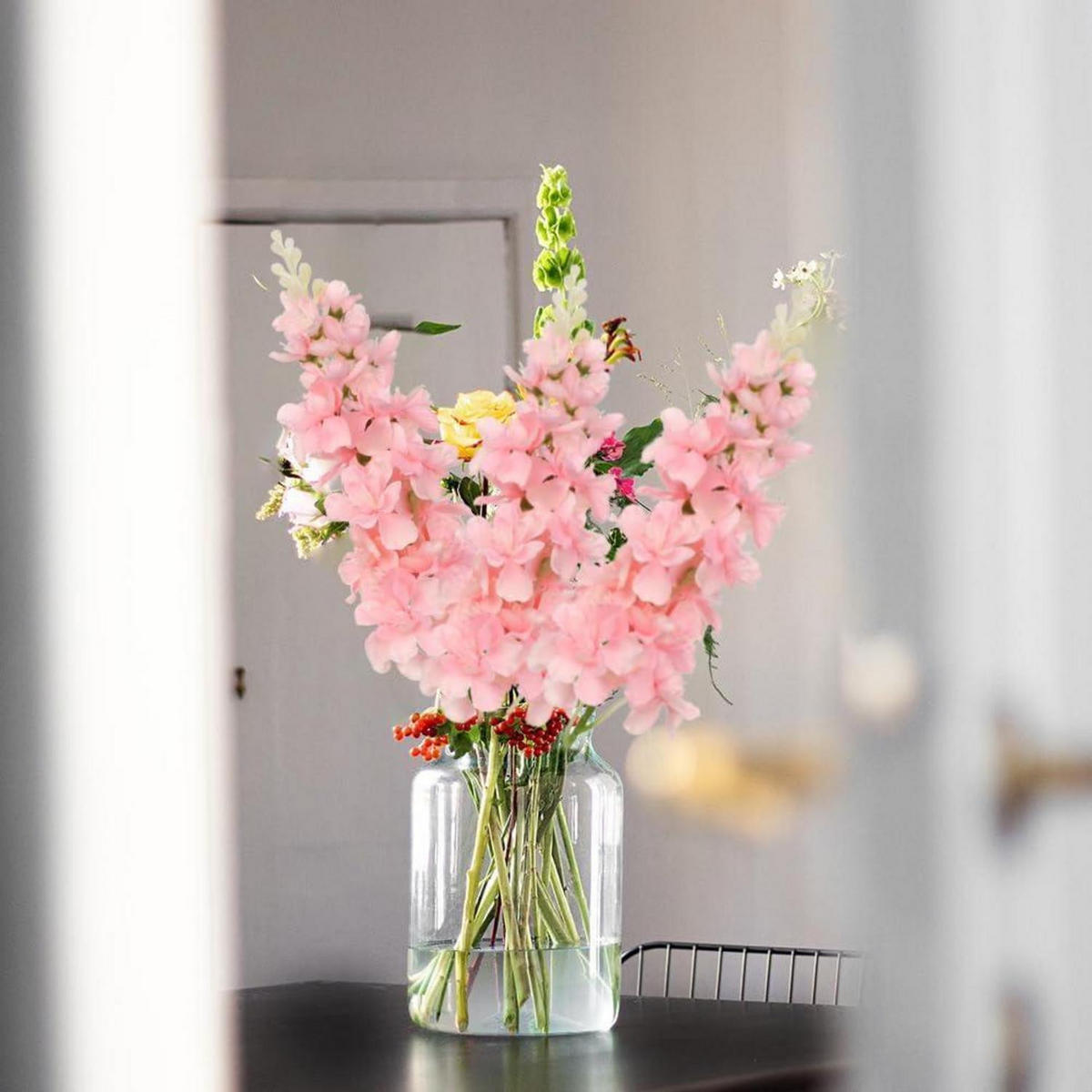 KUNSTBLUMEN Rittersporn 6er-Set Rosa 45 cm - Rosa, Textil (30cm)