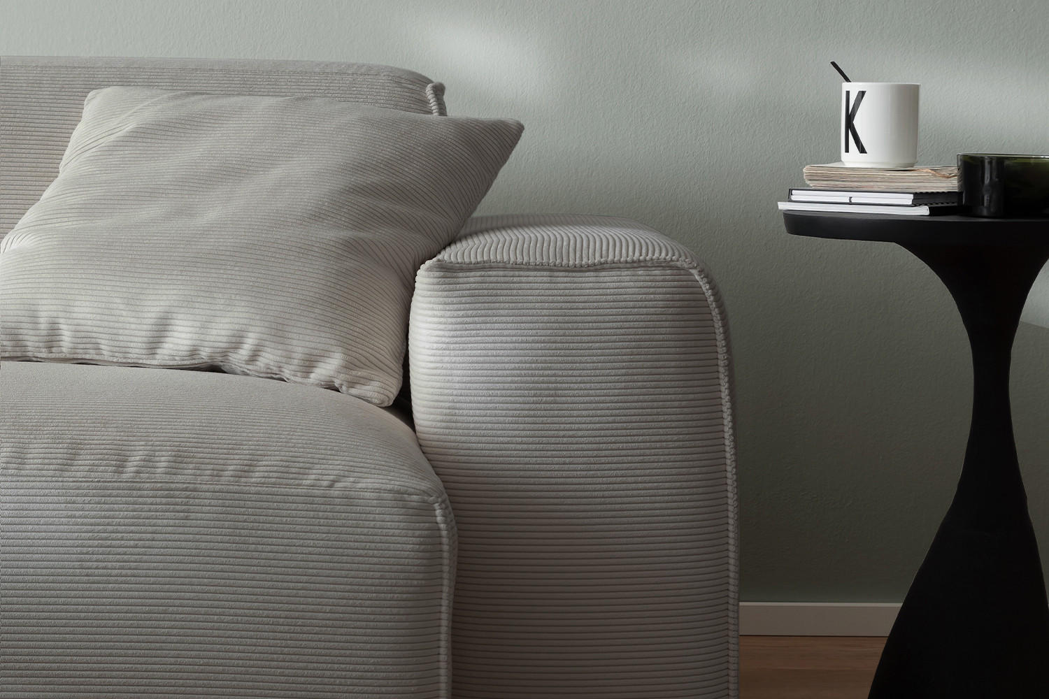 Thumbnail - Kawola Sofa, Grau, Textil, Echtholz, 3-Sitzer, Füllung: Kaltschaum, 256x71x101 cm, Wohnzimmer, Sofas & Couches, Sofas