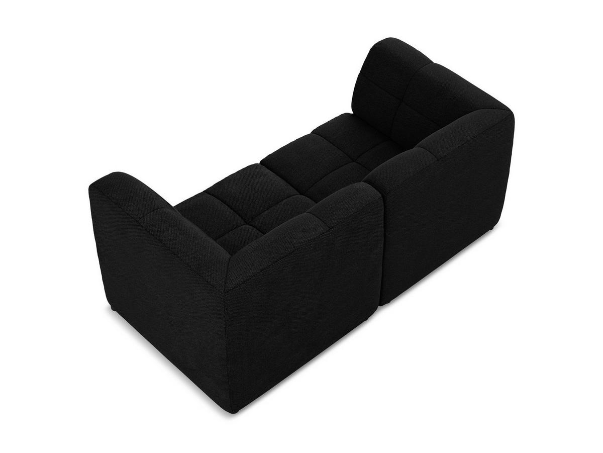 SOFAELEMENT Links Samt Stoff Schwarz - Schwarz, Holzwerkstoff/Kunststoff (91/75/166cm) - Makamii