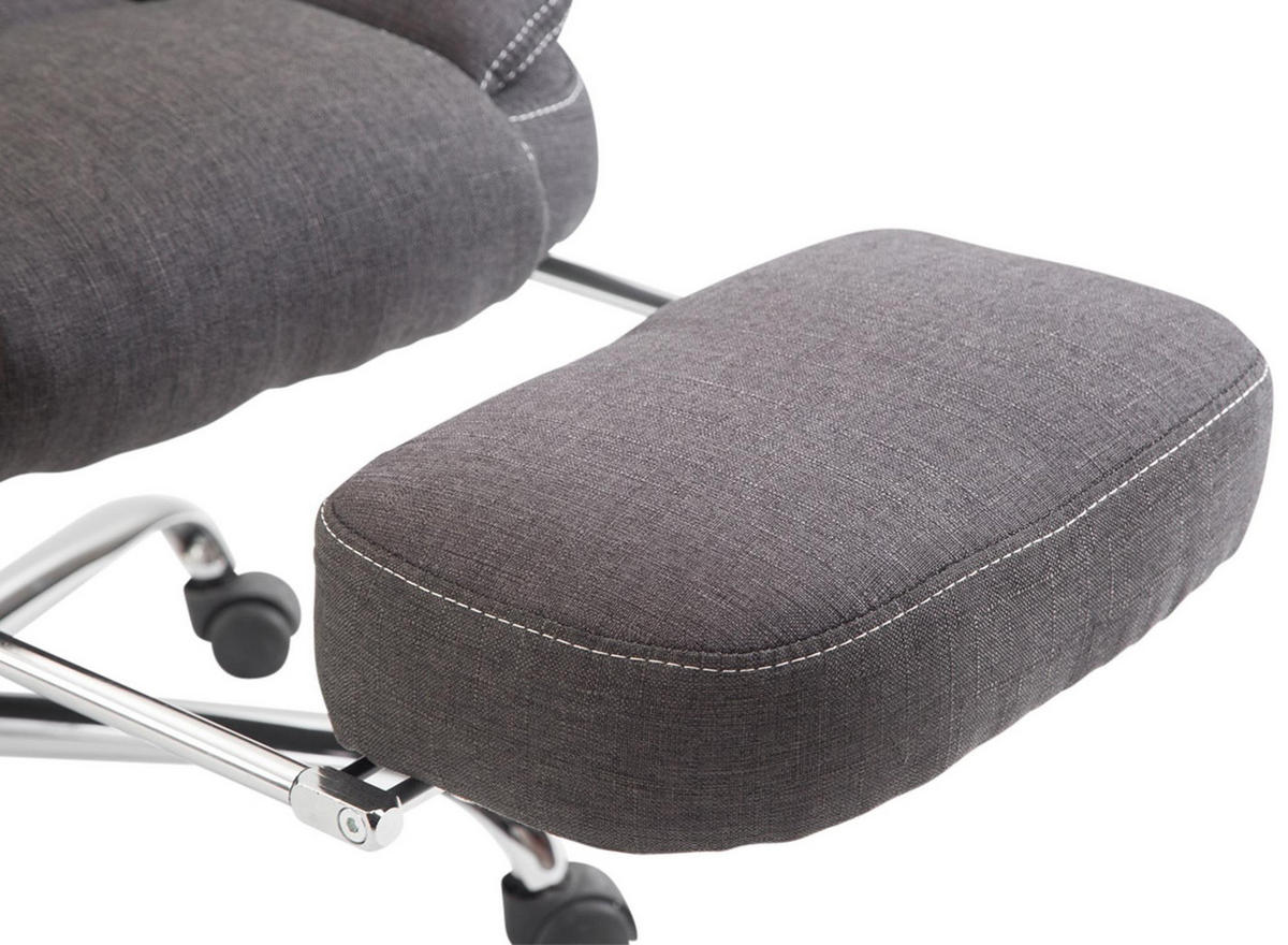 CHEFSESSEL Stoff Dunkelgrau - Chromfarben/Dunkelgrau, Textil/Metall (67/114/64cm) - CLP