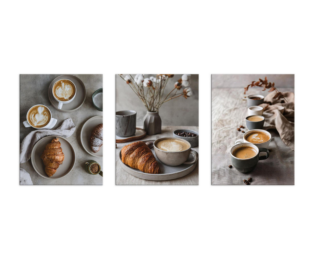 BILDERSET 3er-Set 30x40 cm Kaffee grau braun - Beige, Kunststoff (30/40cm) - artissimo
