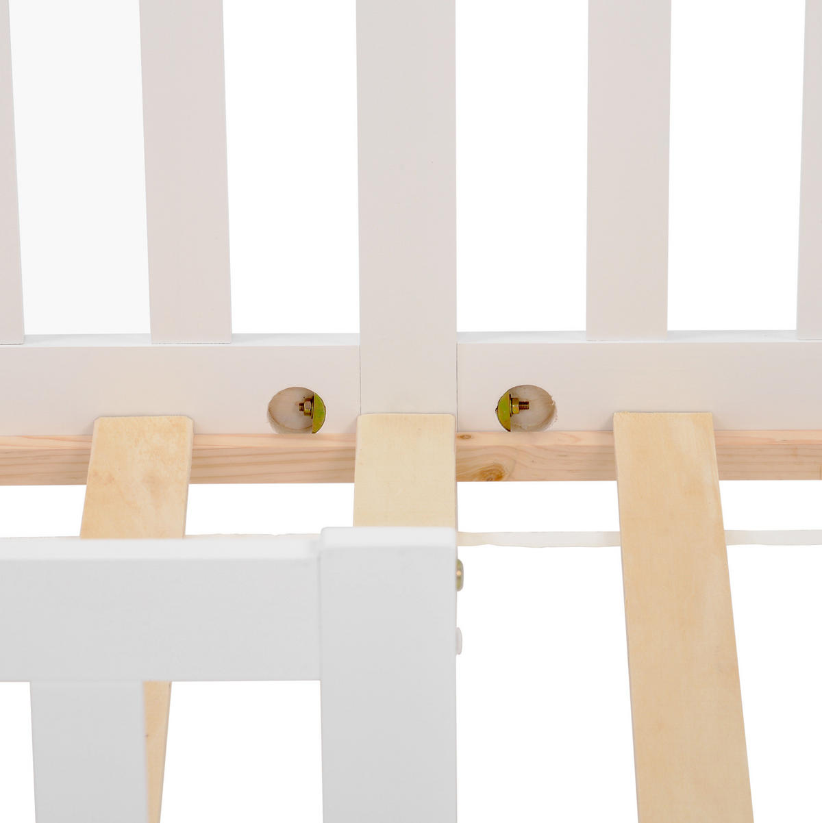 HAUSBETT Kinderbett 90/200 cm, Weiß mit Rausfallschutz und Stauraum - Weiß, Holz (90/200cm) - MIVRAY