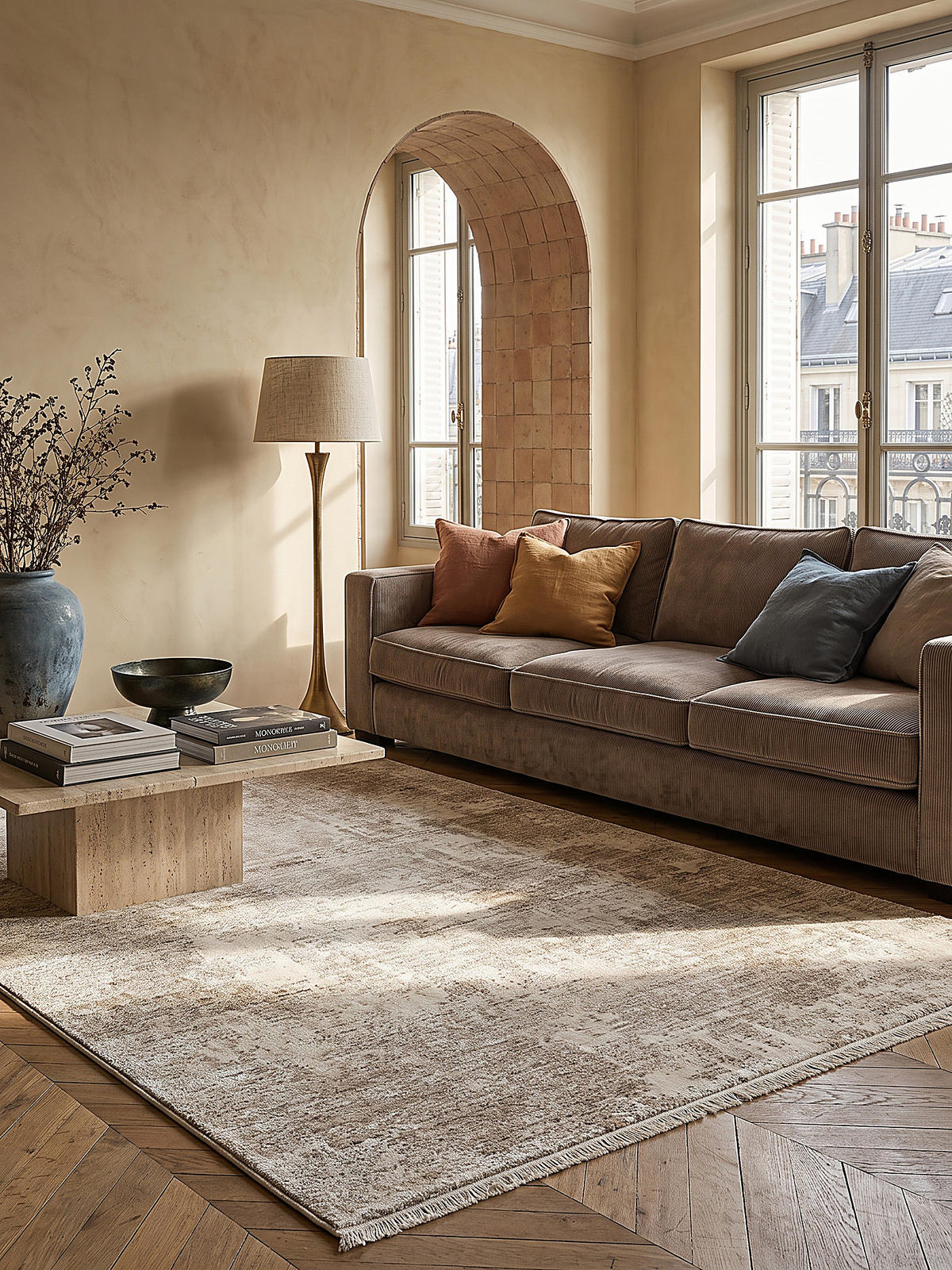 KURZFLORTEPPICH Abstrakt SCRIVIA Polypropylen Beige 160 x 230 cm - Beige, Textil (160/230cm) - KADIMA DESIGN