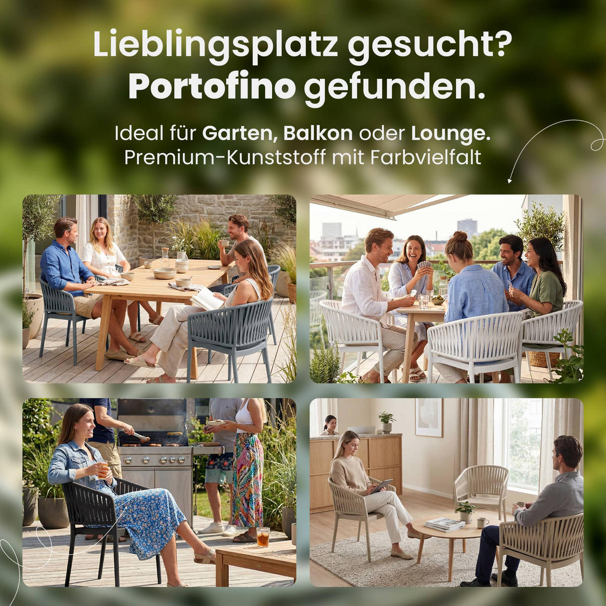 GARTENSTUHL 6er Set Kunststoff Schwarz - Schwarz, Kunststoff (58/80/58cm) - CLP