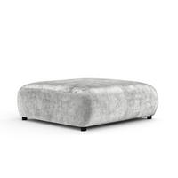 POUF L Zanzibar Hellgrau Chenille - Hellgrau/Schwarz, Holz/Holzwerkstoff (110/37/110cm) - Maison de Reve