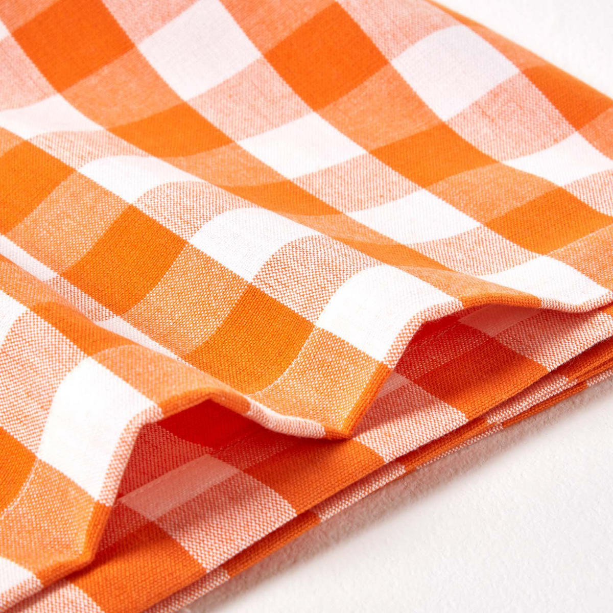 TISCHDECKE Vichy-Karo orange kariert, 137/178 cm - Orange, Textil (137/178cm) - Homescapes