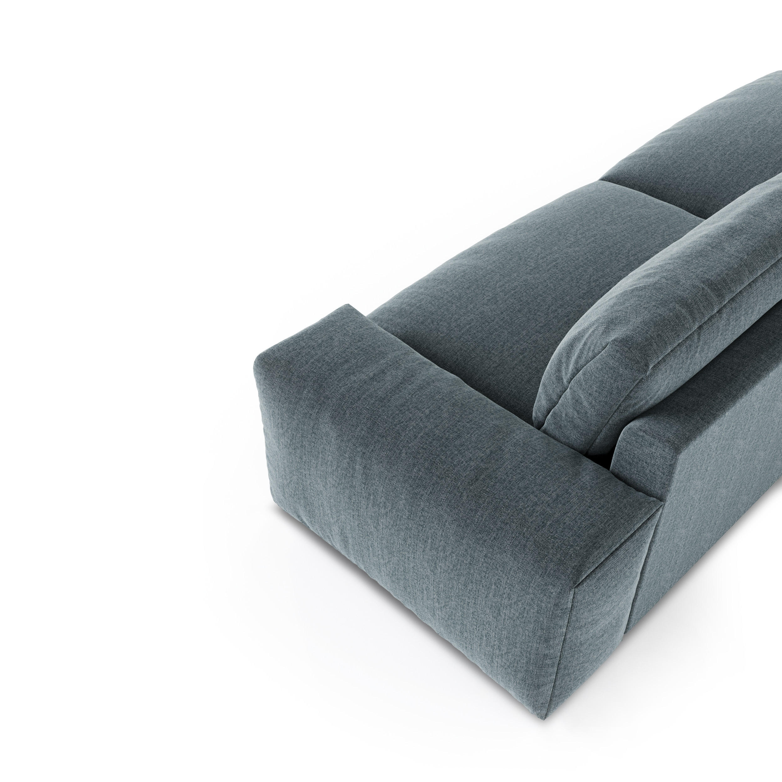 Thumbnail - Sia Home Sofa, Blaugrau, Textil, 3-Sitzer, Rechteckig, 220x47x120 cm, Wohnzimmer, Sofas & Couches, Sofas, 3-Sitzer Sofas