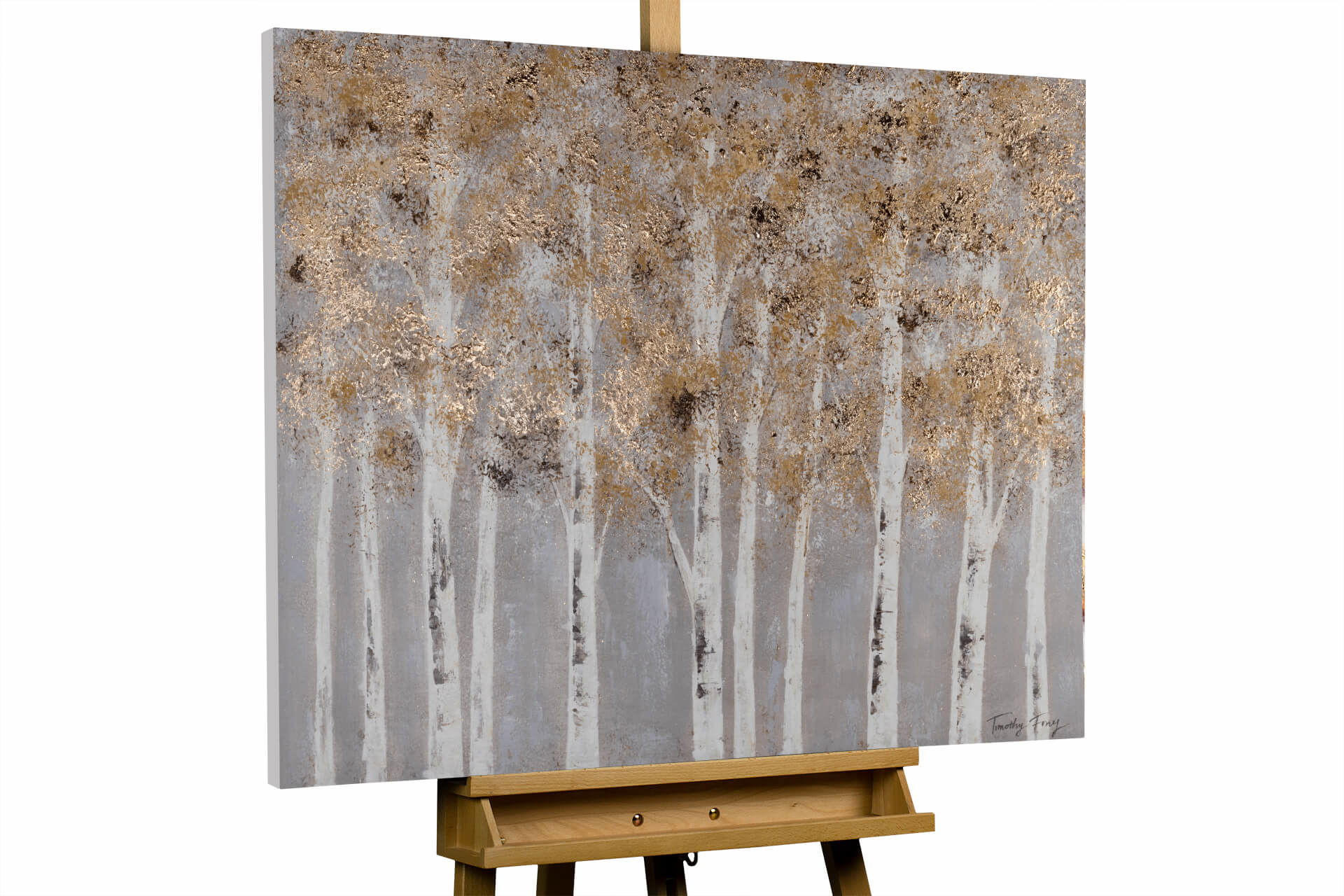 KUNSTLOFT RUČNĚ MALOVANÝ AKRYLOVÝ OBRAZ ŠEDÝ, 100/75 CM