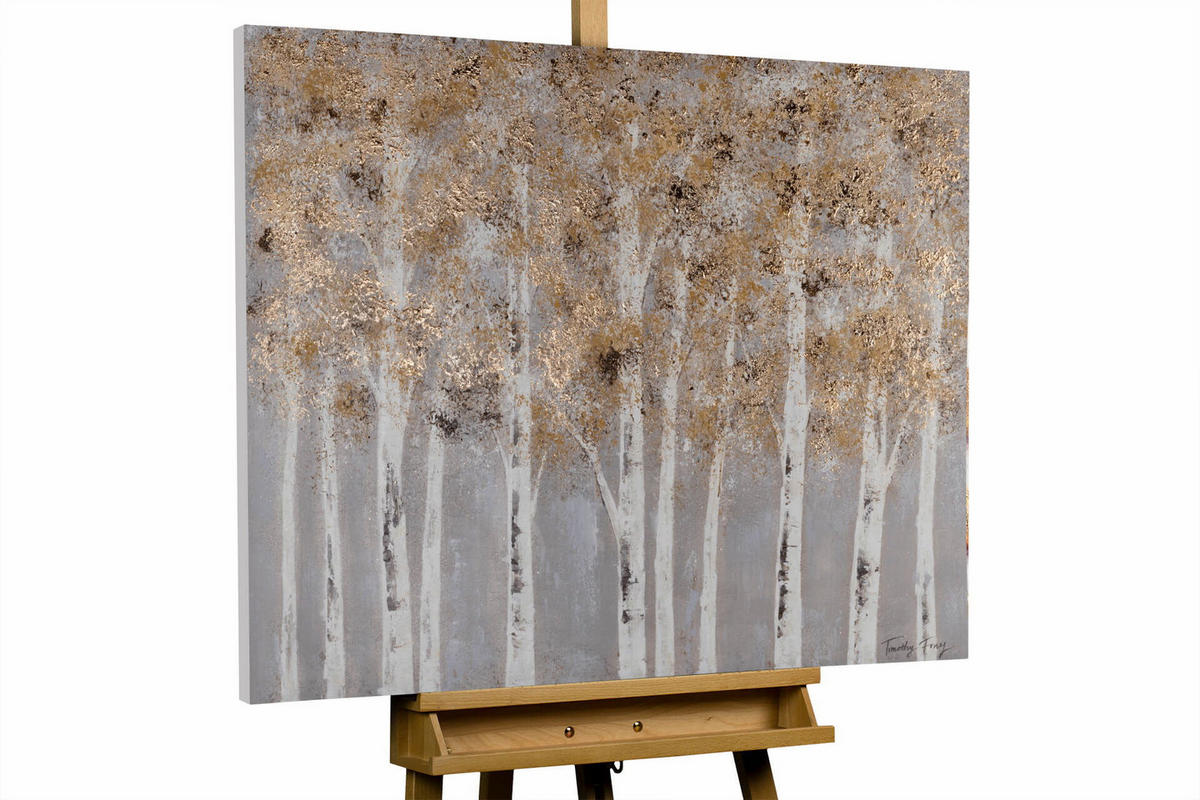 ACRYLBILD HANDGEMALT 100/75 cm - Grau, Holz/Textil (1.8/75cm) - KUNSTLOFT