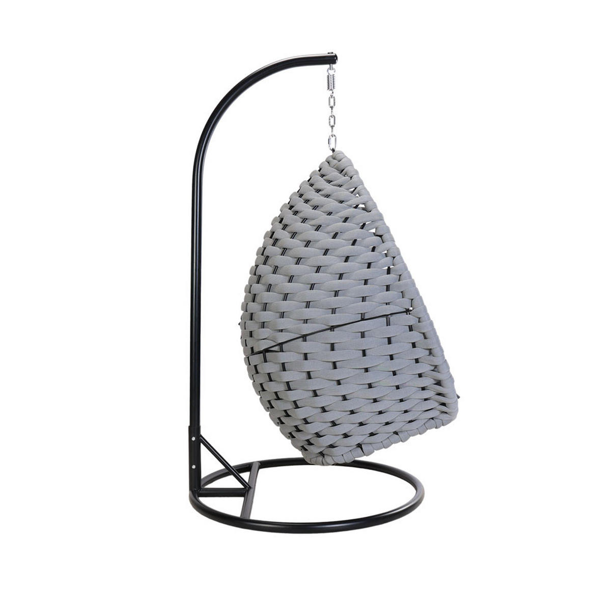 HÄNGESESSEL CADEIRA - Hellgrau, 1-Sitzer - Hellgrau, Kunststoff/Metall (114/123/72cm) - Home Deluxe