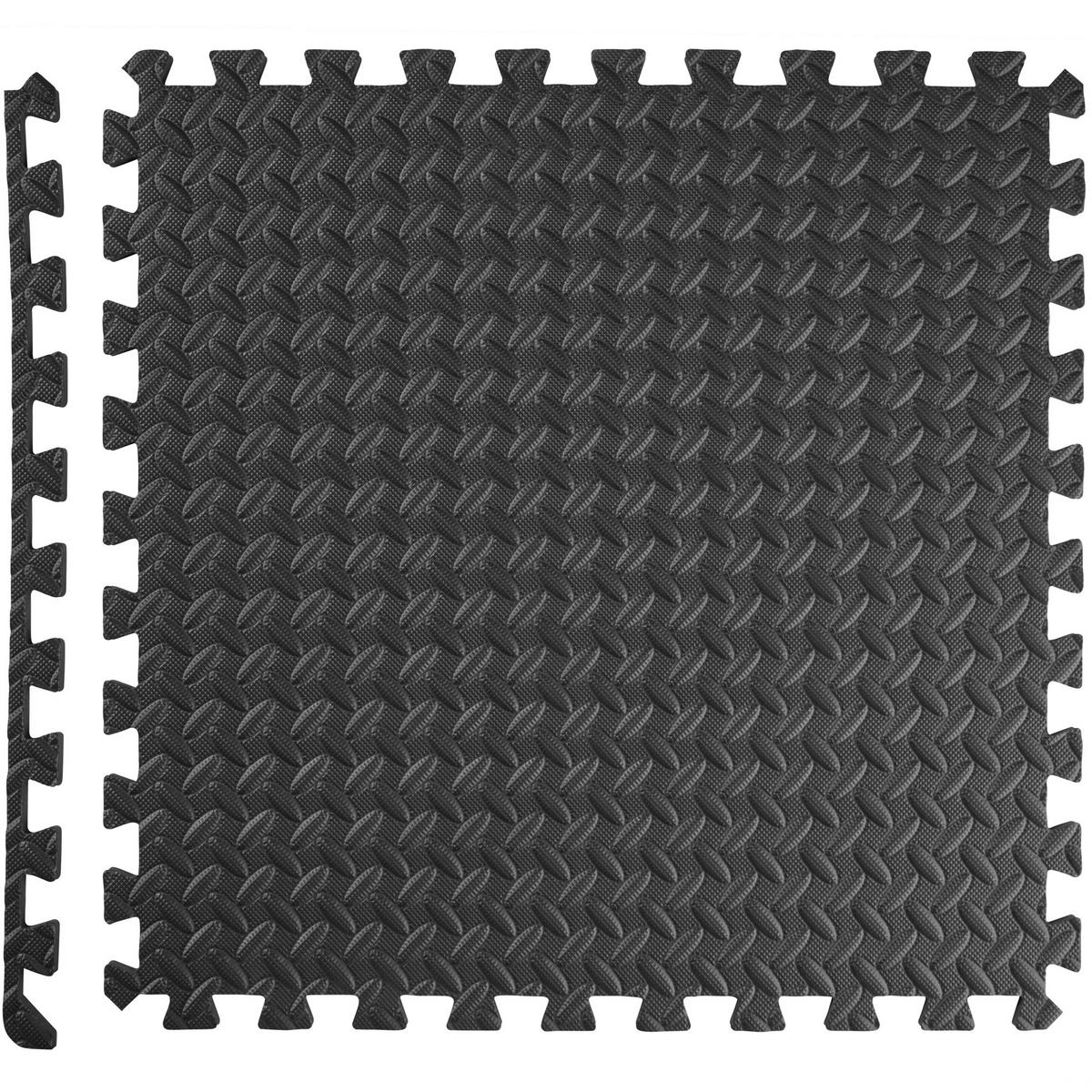 SCHUTZMATTENSET ,leichte Reinigung und flexibel erweiterbar,schwarz - Schwarz, Kunststoff (246/362cm) - tectake