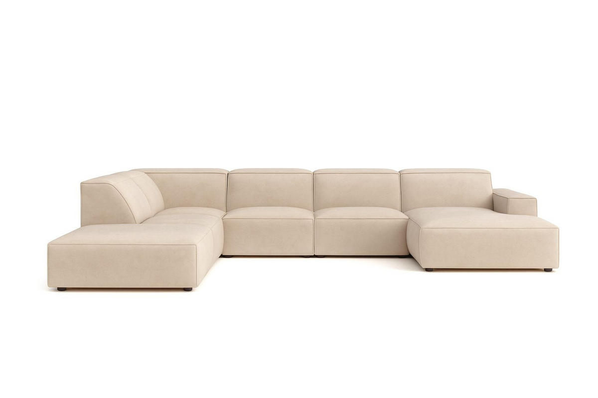 ECKSOFA Cursal V, Stoff Salvador, Beige, Links - Beige, Holz (364/262cm) - Kaiser Möbel