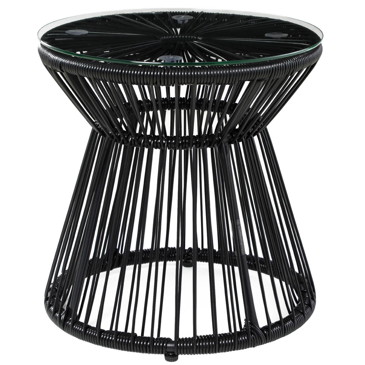 BEISTELLTISCH DE-06785 im Boho-Stil Schwarz - Schwarz, Glas/Kunststoff (40/40/42cm) - ComfortXL