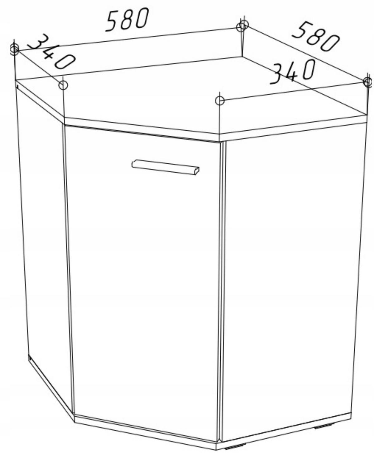 ECKKOMMODE CR3- KD5 Graphit-Wotan Eiche 58/34/74 cm - Eiche Wotan/Graphitfarben, Holzwerkstoff (58/74/34cm)