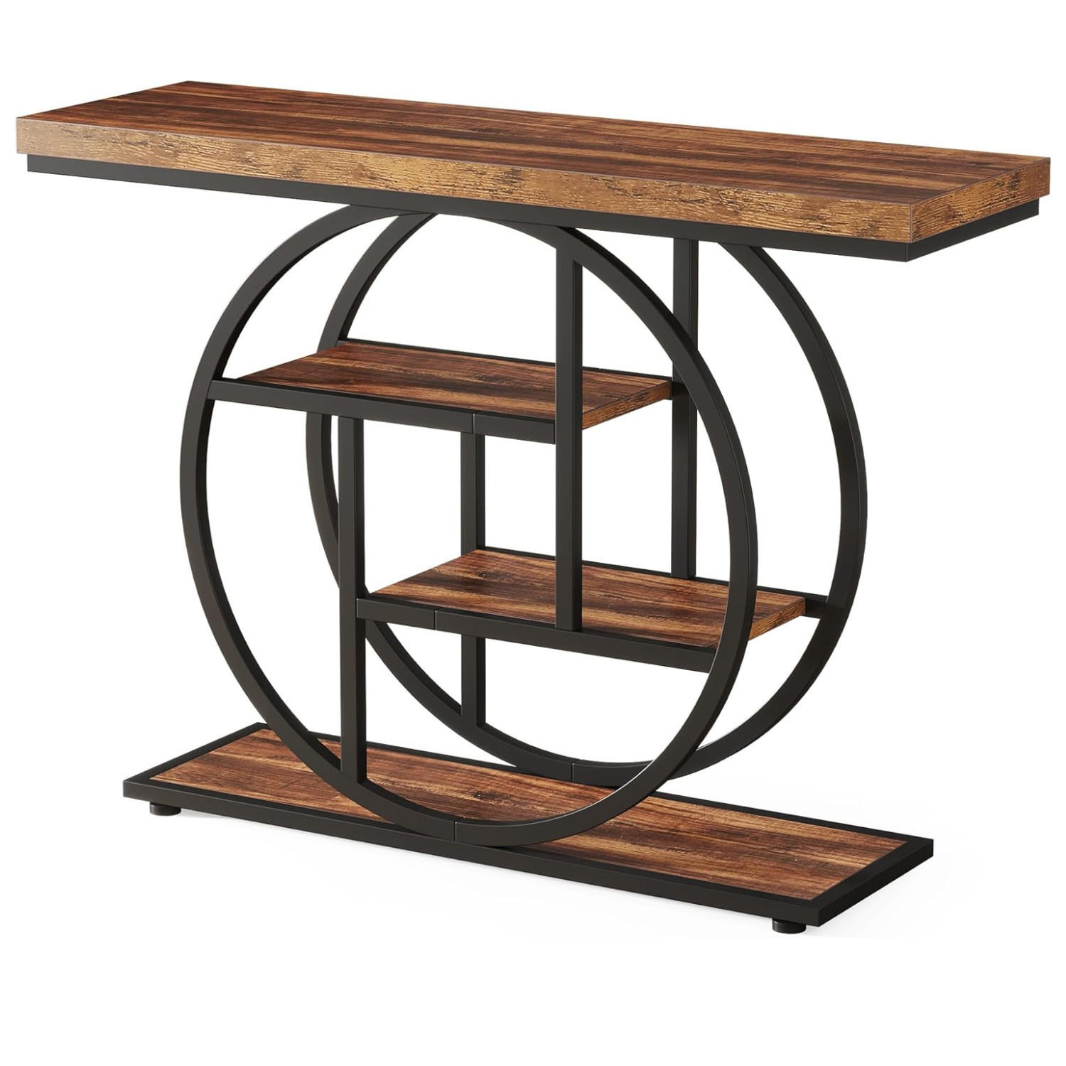 KONSOLENTISCH Holzoptik Braun Metall Schwarz 105×30 cm - Ahornfarben, Holzwerkstoff/Metall (30/105/80cm) - Quality Elegance