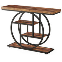 KONSOLENTISCH Holzoptik Braun Metall Schwarz 105×30 cm - Ahornfarben, Holzwerkstoff/Metall (30/105/80cm) - Quality Elegance