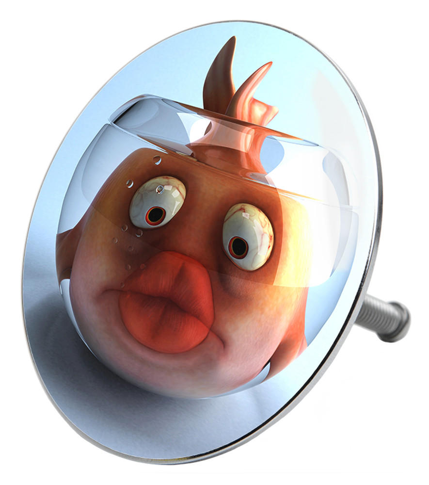 BADEWANNENSTÖPSEL Goldfisch - Orange, Metall (8/10/10cm) - Sanilo