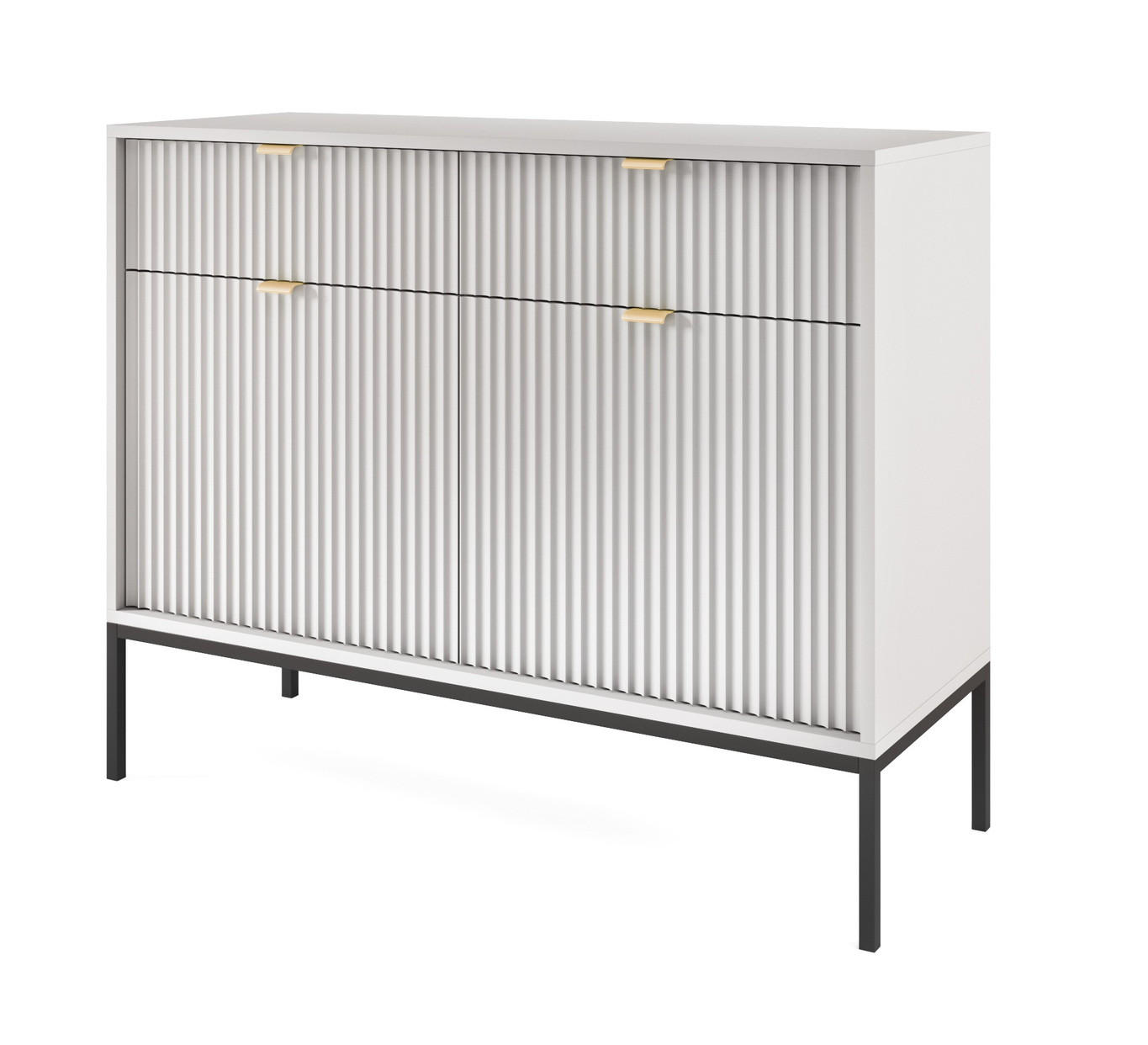 SIDEBOARD 104 cm mit Schubladen Galla, Sideboard, Grau + Schwarz - Schwarz/Grau, Holz (104/83/39cm) - Emporius