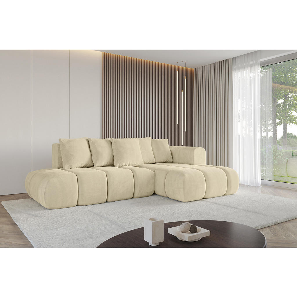 Thumbnail - Altdecor Ecksofa, Beige, Textil, 4-Sitzer, L-Form, Ottomane rechts, 280x185 cm, Wohnzimmer, Sofas & Couches, Wohnlandsch...