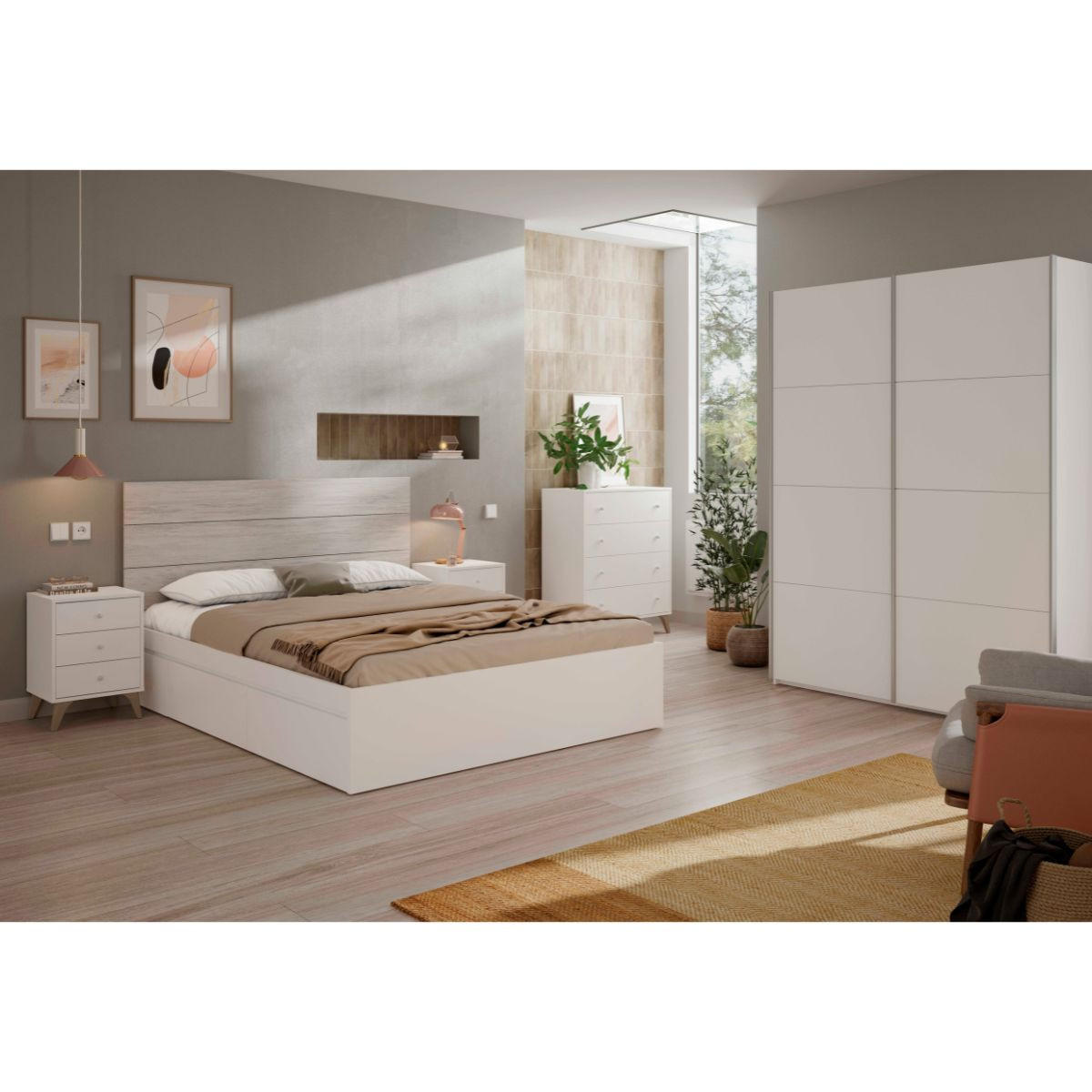 KOMMODE 4 Schubladen Sweet - L95 cm - Weiß, Holzwerkstoff (40/77.5/95cm) - Calicosy