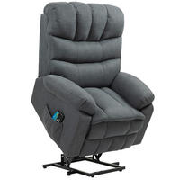 RELAXSESSEL Elektrisch Fernsehsessel mit Aufstehhilfe, Liegefunktion, Dunkelgrau - Dunkelgrau/Schwarz, Textil/Metall (93/112/100cm) - HOMCOM