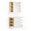BADMÖBEL-SET Aquis Weiß 2 Teile - Weiß/Sonoma Eiche, Holzwerkstoff (79.6/64/32cm) - Vicco