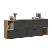 WOHNWAND Primo (B/H/T: ca. 176/97/34 cm) in Artisan Oak /Basalt grau - Eiche Artisan, Holzwerkstoff (176/97/34cm)