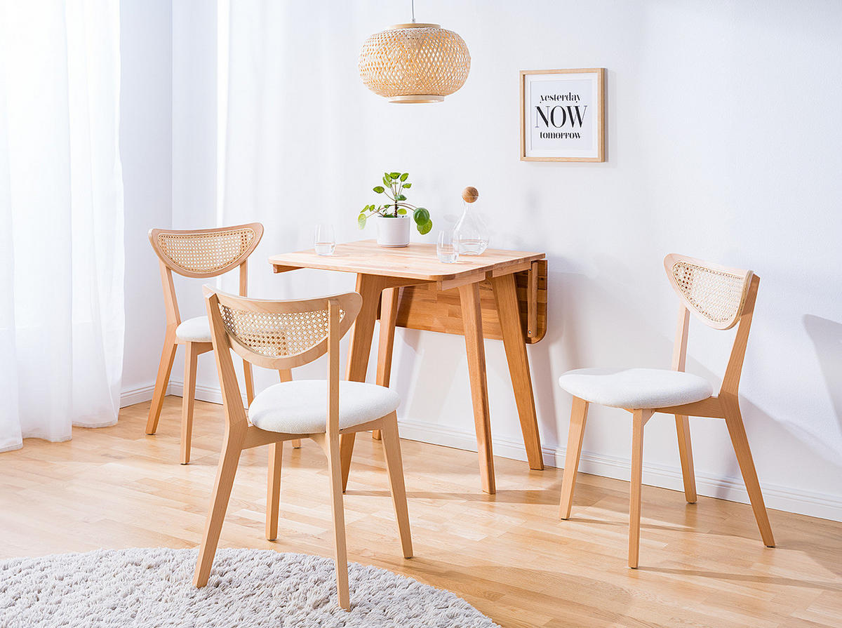 ESSTISCH - Buche massiv - Buchefarben, Holz (75/34/75cm) - home24