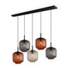 HÄNGELEUCHTE Velo 5-flammig Mehrfarbig Ø 20cm - Multicolor/Schwarz, Glas (20/20/20cm) - s.luce