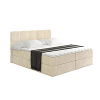 BOXBETT mit Matratze H4 und Lattenrost - LIRO - 200x200 - Beige Monolith - Beige, Holzwerkstoff/Kunststoff (200/200cm) - ALTDECOR