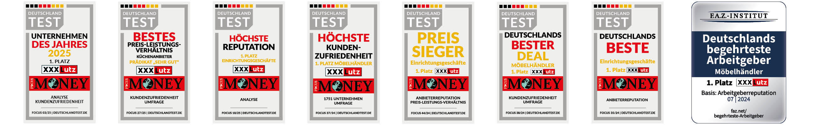 XXXLutz Siegel - DEUTSCHLANDTEST.DE und faz.net/begehrteste-Arbeitgeber