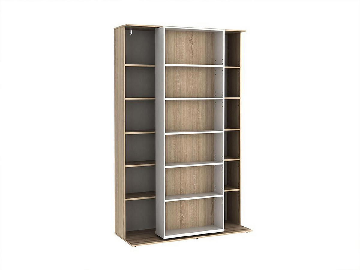 BÜCHERREGAL - 116.6 cmcm x 46 cmcm - Holz, Platte - Naturfarben Hell, Weiß - PRALI - Naturfarben/Weiß, Holz (116.6/185/46cm) - Vente-Unique