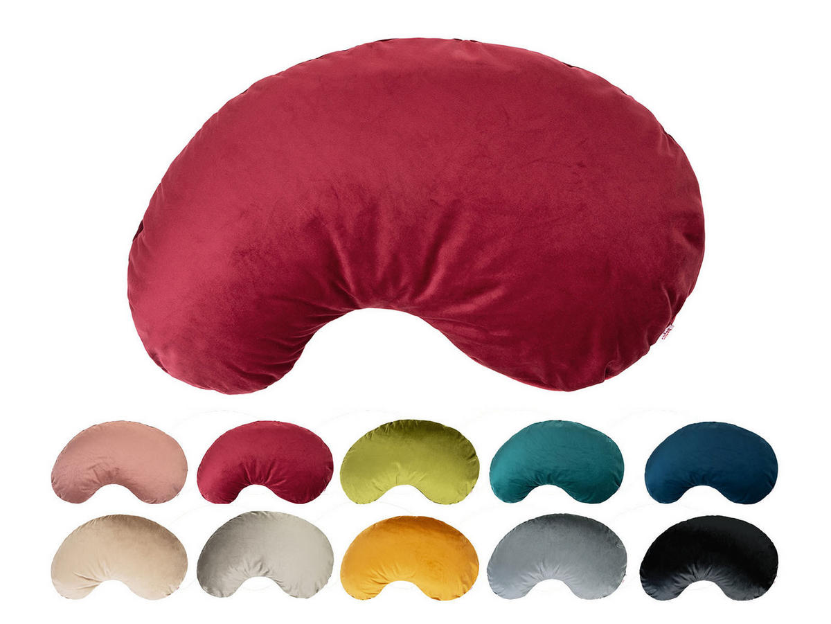 XL-KISSEN-BOHNE Samt&Sonders karmin-rot 70/45 cm - Rot, Textil (45/70cm) - beties Heimtextil