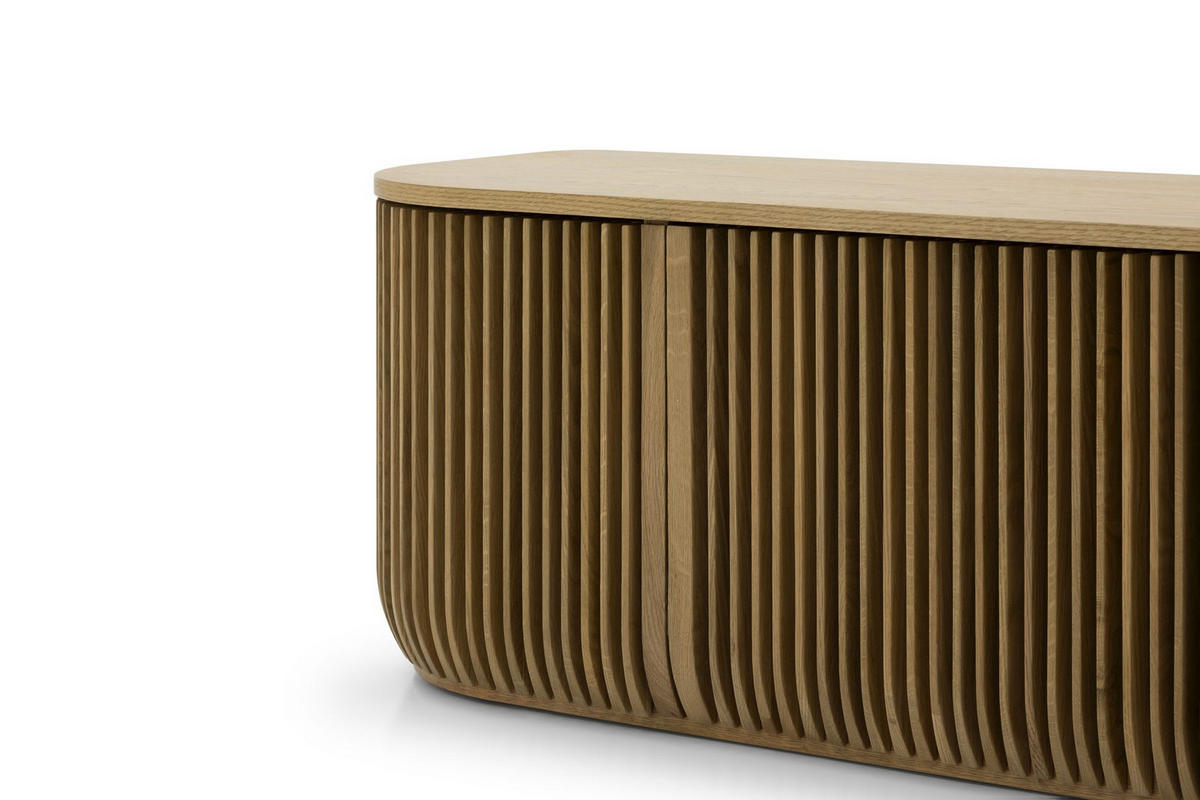 TV-MÖBEL Franz, Natur Massiveiche - Beige, Holz (45/45/175cm) - WOODEK