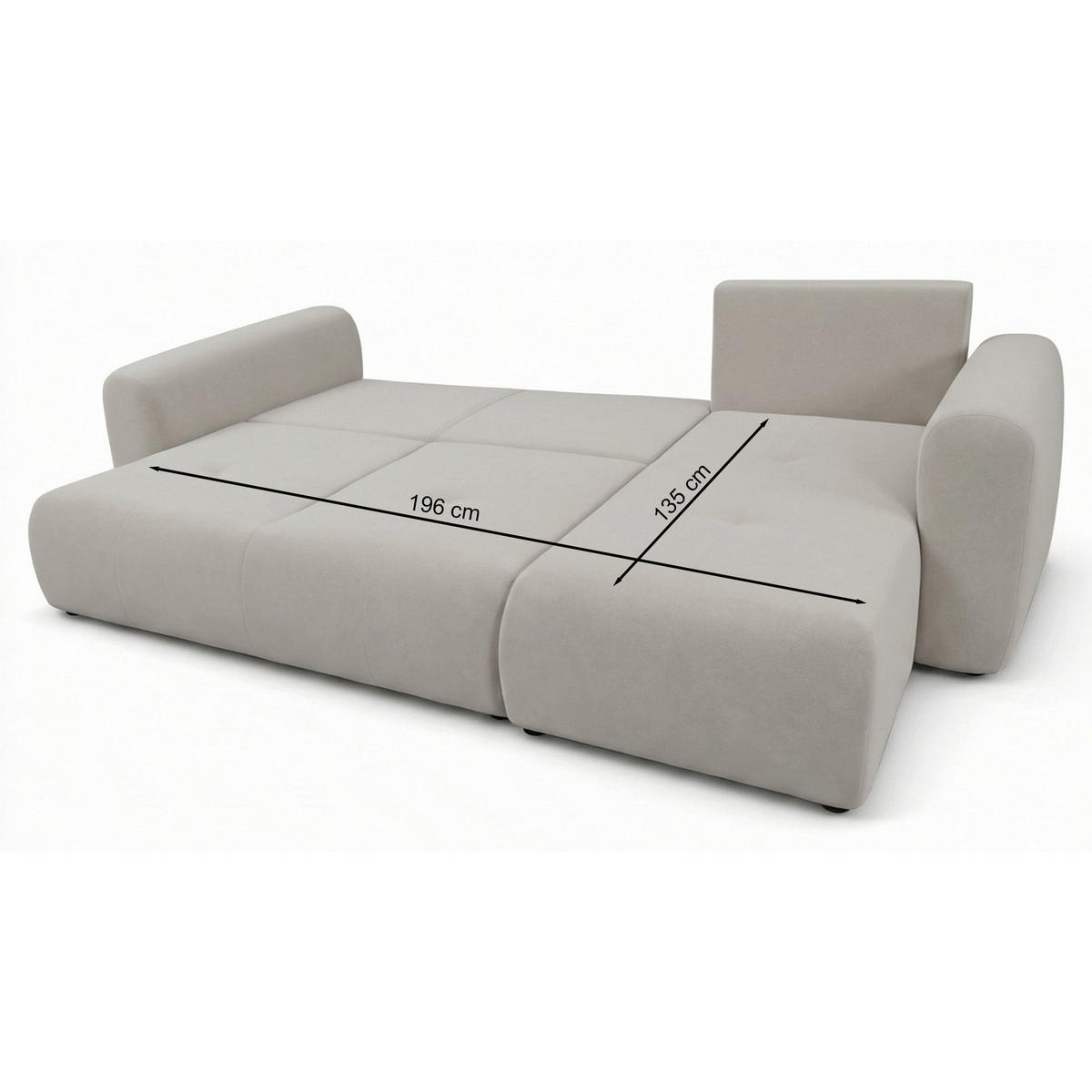 ROHOVÁ SEDAČKA Olido šedý samet - šedá, textil/plast (245/150cm) - Selsey