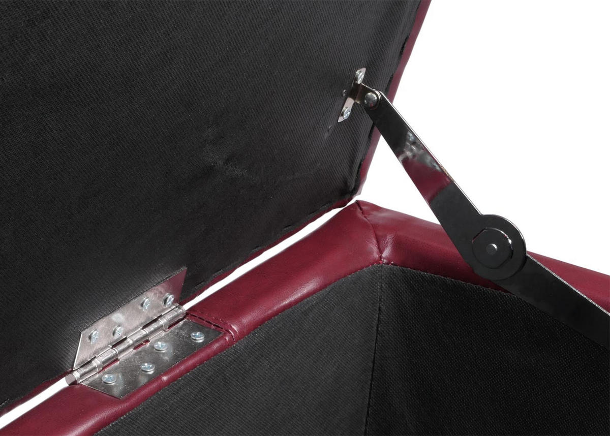 AUFBEWAHRUNGS-TRUHE Sitzbank Lars 45x112x45cm Rot Leder + Kunstleder - Rot, Kunststoff (112/45/45cm) - BERLINLODGE