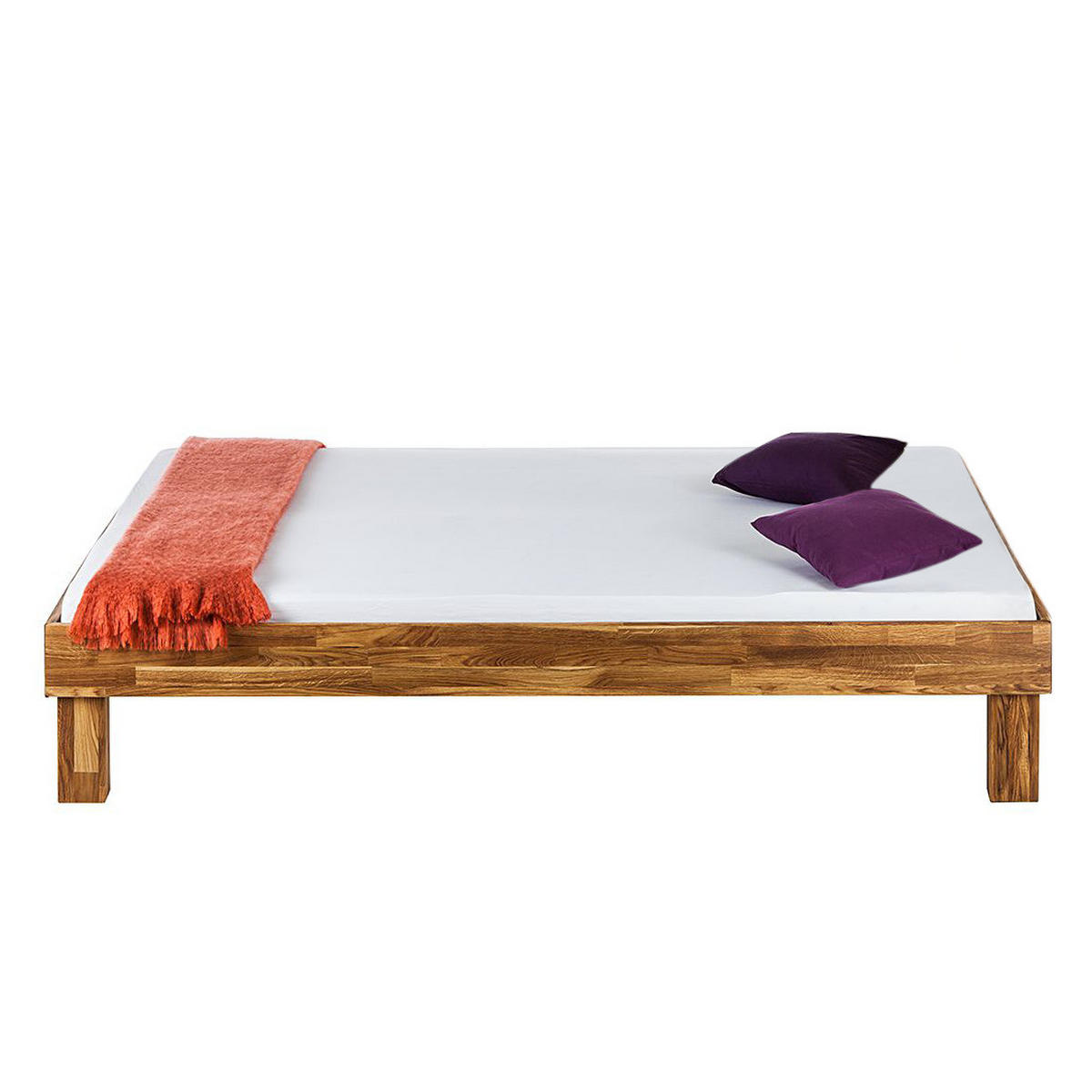 BETT - Massivholz - Eichefarben, Holz (160/200cm) - home24